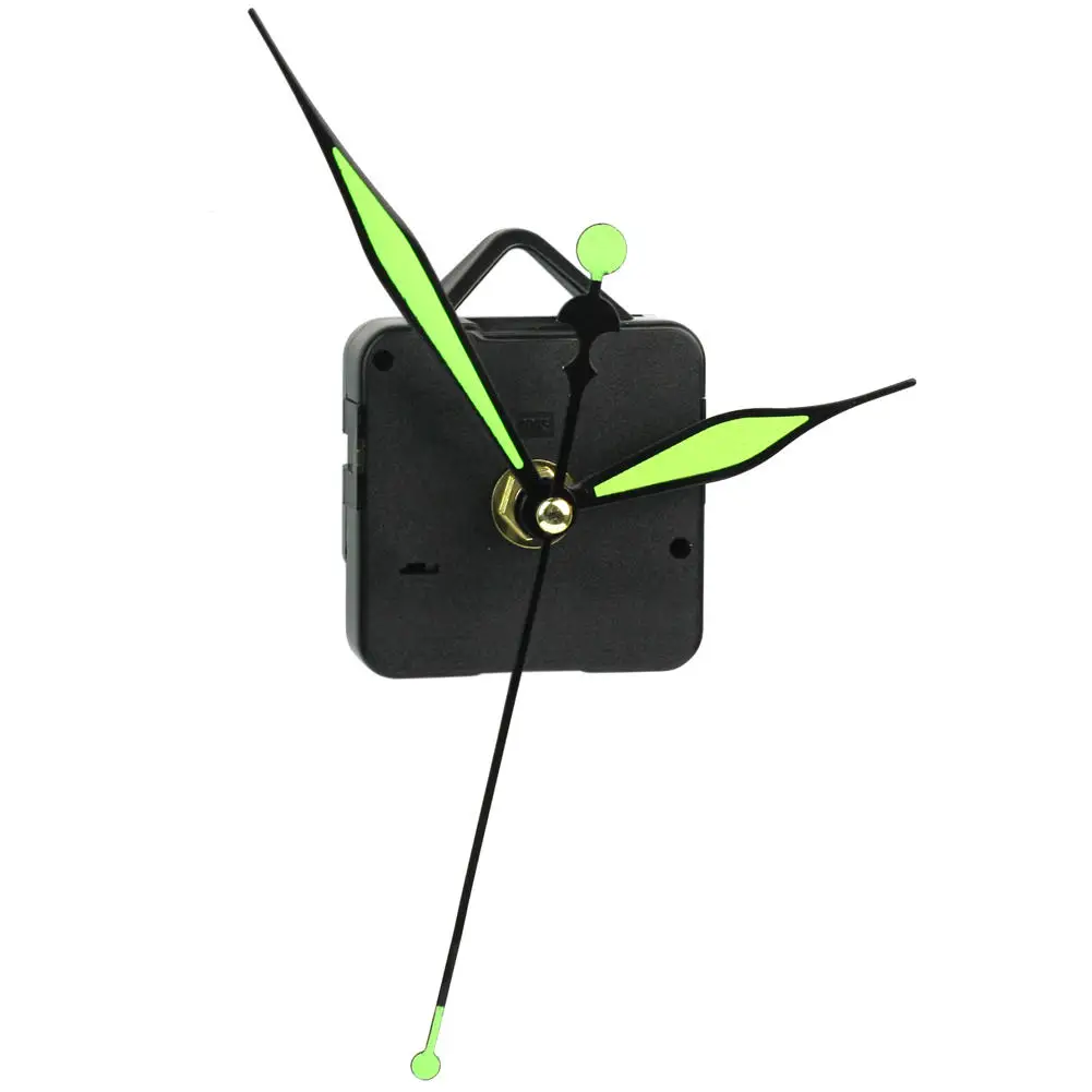 New Hot! Quartz Clock DIY Repair Parts Kit + Green Luminous Hands Black