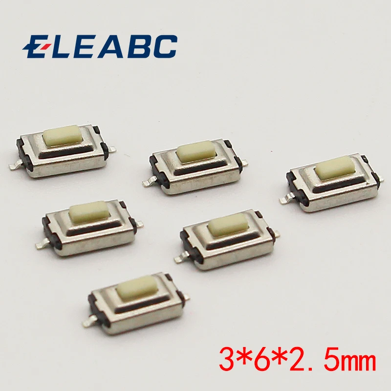 50PCS NEW 3X6X2.5mm Tactile Push Button Switch Tact Switch Micro Switch 2 Pin