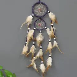 Винтаж украшения дома ретро Ловец снов из перьев круговой перья настенный dreamcatchers декор для автомобиля