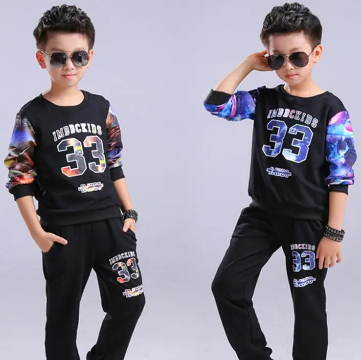 

5 -16 Years Teen Big boys clothing set Sport hoodies Sweatshirt pants Tracksuits clothes 2018 New autumn Spring vetement garcon