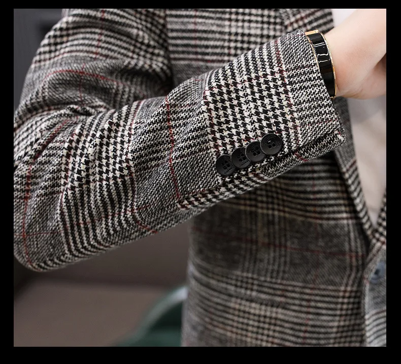 Korean Style Casual Plaid Blazer Men Plus Size Mens Long Sleeve Blazers Jacket Homm Spring Autumn Men Striped Blazer Hombre 2019 Korean Style Casual Plaid Blazer Men Plus Size Mens Long Sleeve Blazers Jacket Homm Spring Autumn Men Striped Blazer Hombre 2019