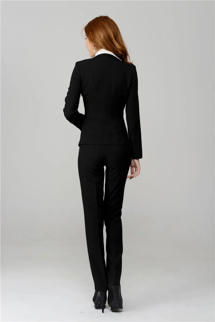 New Autumn Winter Ladies Career Pants Sets Work Wear Professional Form Suits Women Office Outerwear Plus Size XXXL