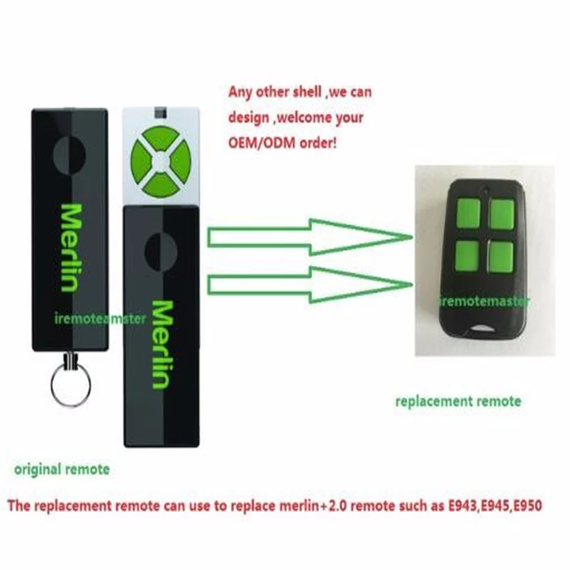 

Merlin+2.0 remote E945,E950,E943, MT100EVO Security +2.0, MT60EVO Security +2.0 replacement remote