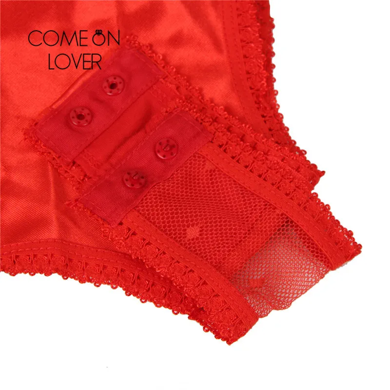 Comeonlover сексуальное боди люкс сатиновое кружево сшивание сексуальная одежда боди прозрачного размера плюс нижнее белье боди сексуальное RI80651