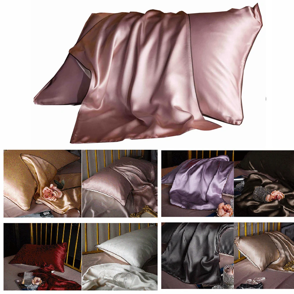 Pure Mulberry Silk Pillow Case Skin friendly Beauty Satin Pillow Cover No Zipper Home Decor