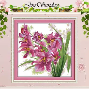 

Orchid (9) Patterns Counted Cross Stitch 11CT 14CT Cross Stitch Set Wholesale flower Cross-stitch Kit Embroidery Needlework