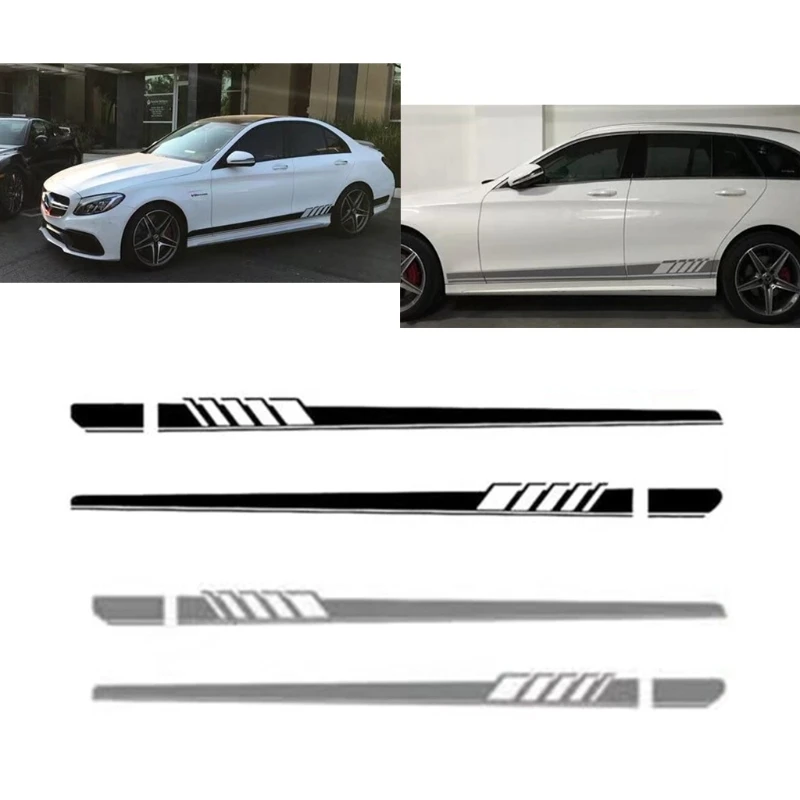 

Car Sticker Racing Stripe Body Side Skirt For Benz C Class W205 AMG Edition 507