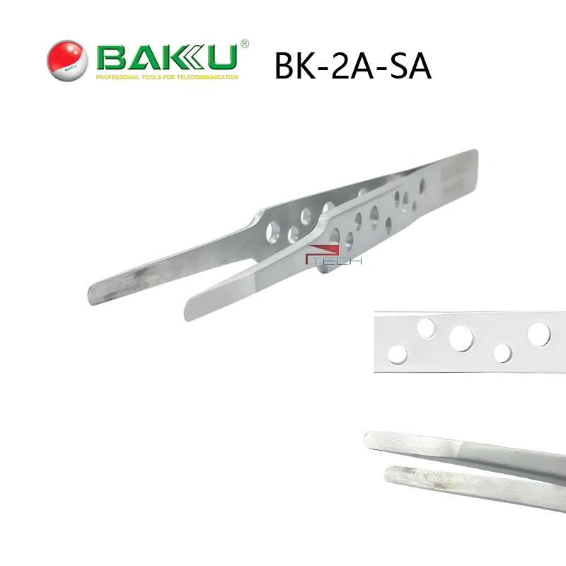 Профессиональный инструмент для ремонта BAKU BK 2A-sa тупой точный Пинцет из нержавеющей стали с полым дизайном для мобильного телефона