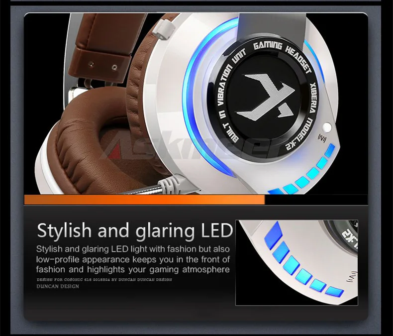 XIBERIA K2 Computer Gaming Headphones Stereo Surround Sound Glowing LED Light Game Headset Gamer with Microphone fone de ouvido (13)