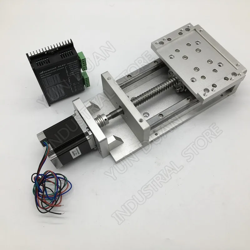 

600MM Stroke Module Sliding Table & NEMA23 Stepper Motor &Driver Heavy Load Slide Linear Stage Ballscrew Guide Platform CNC Kits