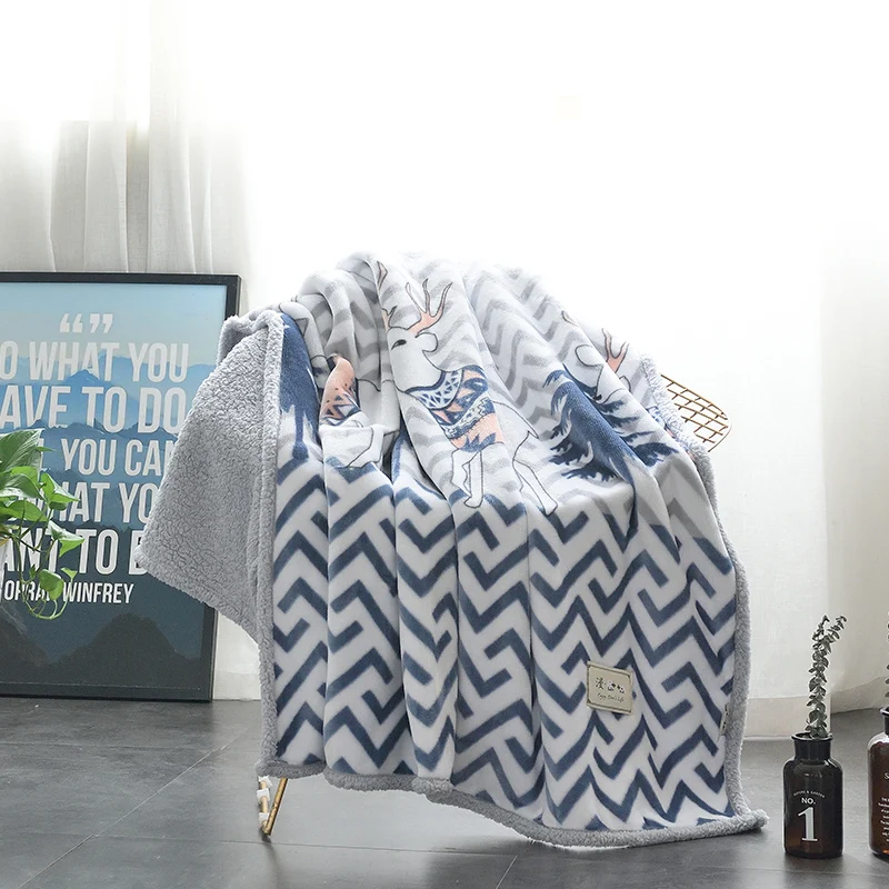 

Blue Stripe Pattern 1Pcs Warm Flannel Blanket Coral Plaid For Sofa Air Throw Travel Manta Blanket For Beds Throws Fleece Blanket