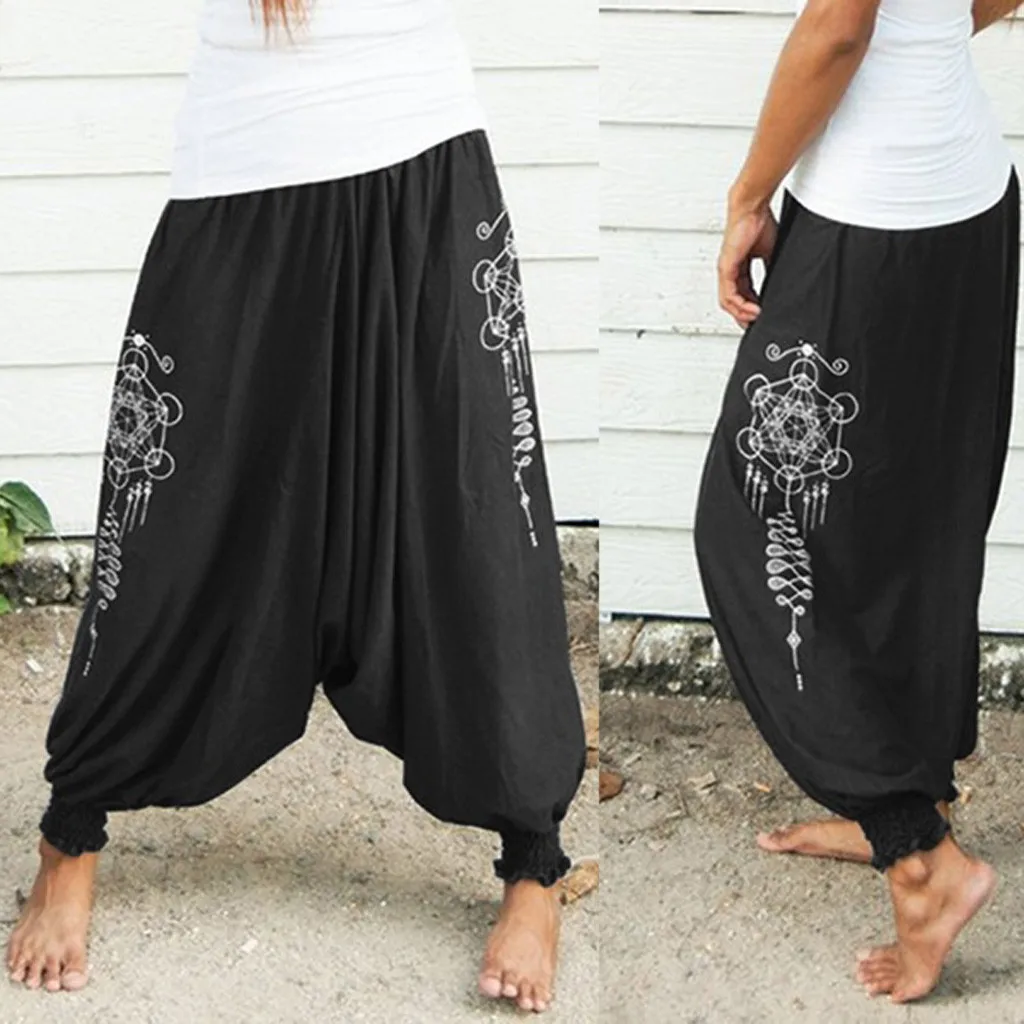 

Women's Sports Pants Fashion Leggings For Sports Loose Long Printed Baggy Harem Pant Printed Yoga Pants Gym Pant