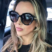 PAWXFB 2019 New Round Sunglasses Women Men Driving Gradient Sunglasses Ladies UV400 Shades