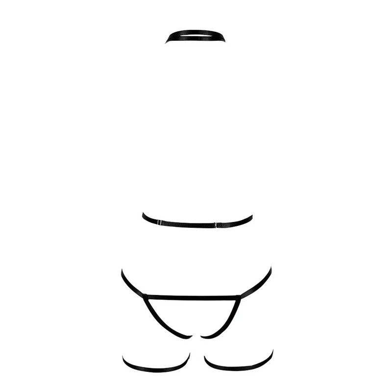 Лямочный предохранительный пояс сексуальный комплект нижнего белья для связывания Черный Холтер Эластичный регулируемый женский жгут