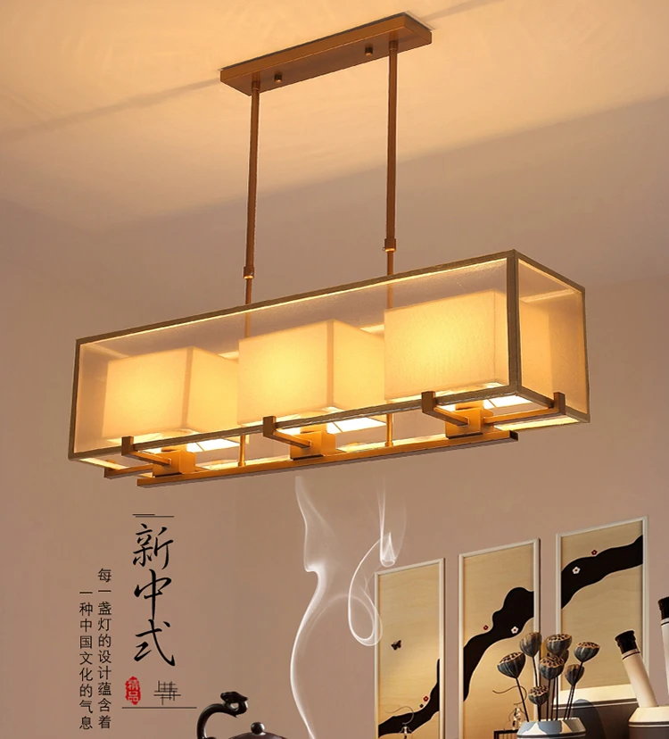 Новый Кулон в китайском стиле освещающий современный минималистский антикварный персонализированный креативный прямоугольный Ресторан