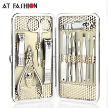 12 шт. маникюрный набор из нержавеющей стали, инструменты для ухода за ногтями, педикюрный набор для стрижки ногтей с мини-ножницами для ногтей
