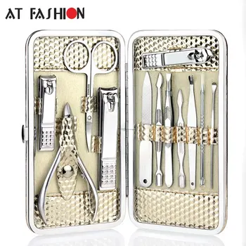 

12pcs Stainless steel Manicure Set Nail Care Tools Pedicure Nail Clipper Kit with Mini Finger Nail Cutter Clipper File Scissor