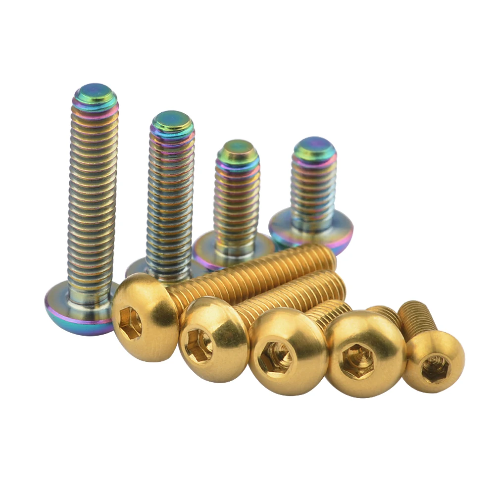 Wanyifa Titanium Ti Bolts M4 x 8 10 12 15 20mm Button Allen Key Taper