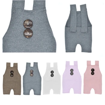

Newborn Props Infant Buttons Boys Girls Costume Baby Photography Romper Outfit