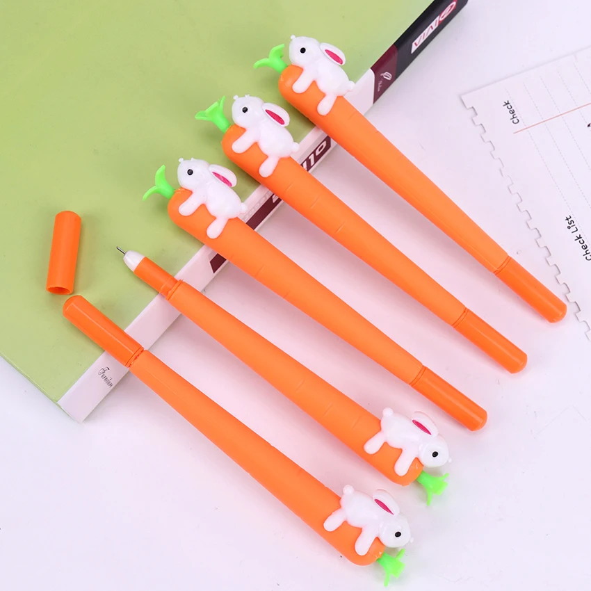 Lovely 0.5mm Carrot Rabbit Shape Black Ink Gel Pen Neutral Pen Office Supplies