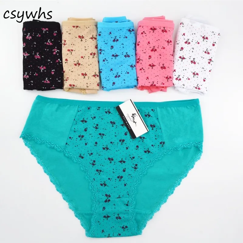 Underpant Women's Plus Size Girls Briefs Shorts Lace Patchwork Floral