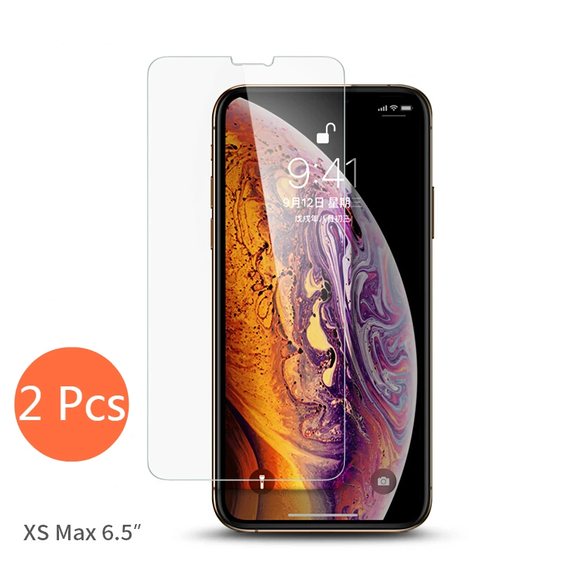 

2pcs Tempered Glass On The For iphone X XS Protective Glass Screen Protector For iphoneX XS 10 8 7 6 6s Plus 5 5S SE 4 4S Film