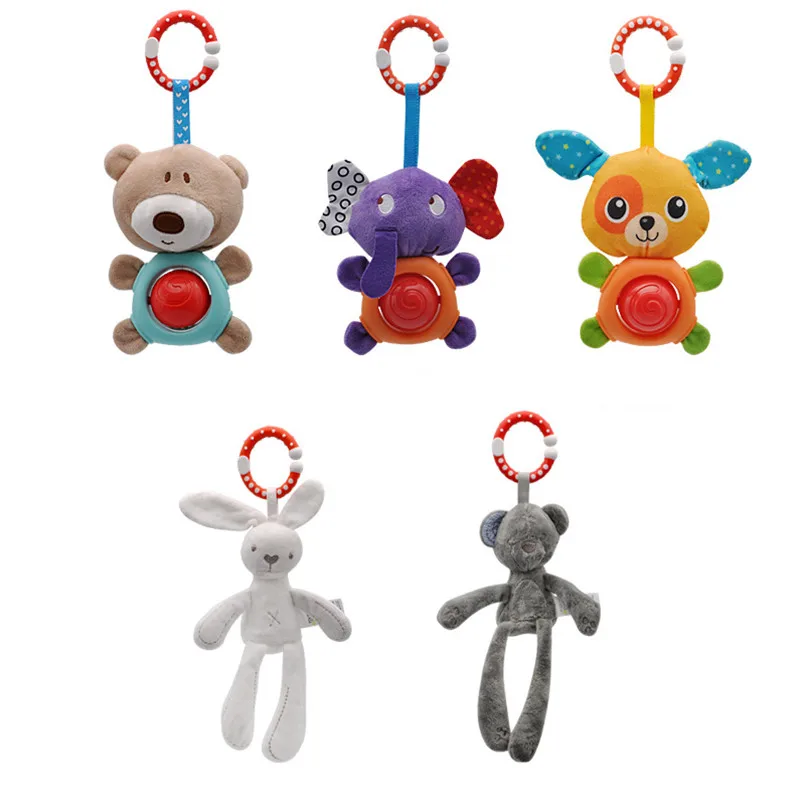 baby boy toys crib mobile bed hanging infant baby toys 0-12 Months cloth rattle appease Bed Bell Animal plush toy for stroller