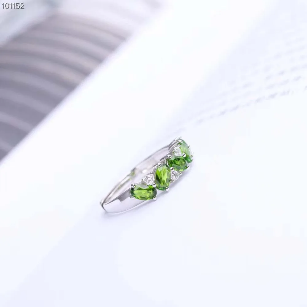 

Natural Diopside Engagement Ring Jewelry 5 Diopside Stone 925 Sterling Silver Oval Fashion Stone Jewelry Women 2018 New MEDBOO