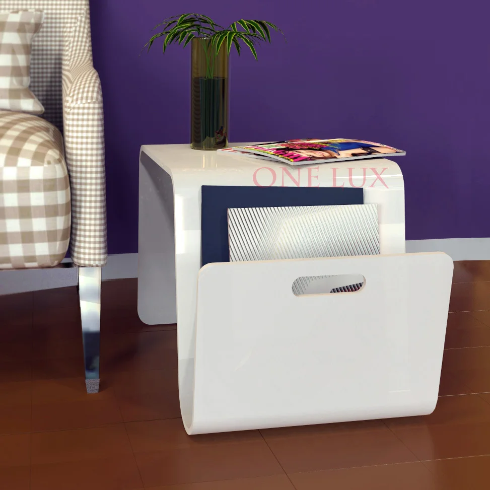 ONELUX 2017 New Designed Acrylic coffee tea table,Lucite magazine sofa beside tables