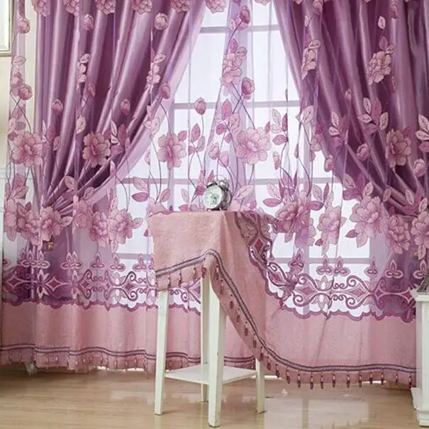 Популярные шторы 250 см* 100 см цветочный принт вуаль дверь Штора для окна комнаты делитель шарф Прямая поставка A1