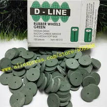 Стоматологическая лаборатория дентория полировочное колесо D-LINE зеленые резиновые точки колеса среднего зерна карбида кремния AB1510 абразивный DLINE