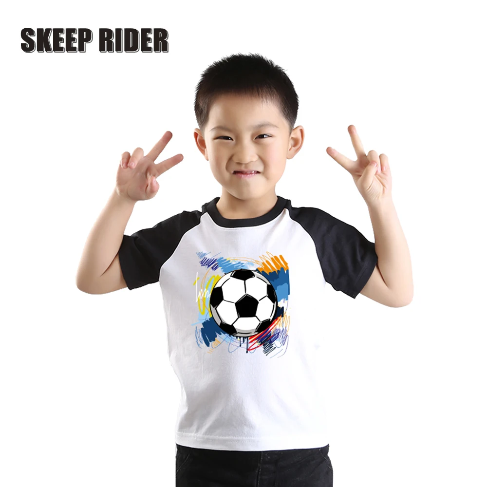 

2-14 Years Children Football Print Boy Tshirt Kids Fashion Ball Printing Summer Short Sleeve O-neck Toddler Tee Shirts