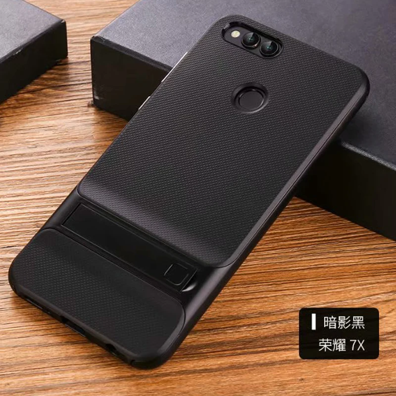 YonLinTan coque, чехол, чехол для huawei Honor 7x7 x, роскошный 3d роскошный силиконовый силиконовый чехол на заднюю панель телефона с держателем, чехлы