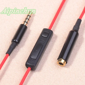 

Aipinchun 3.5mm 4-Pole Jack Audio Extension Cable Line Extender Cord With Mic Controller For Earphone Headphone