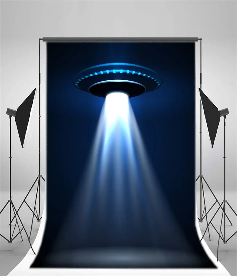 Laeacco Fantasy Shining Alien UFO Scene Photography Backgrounds Vinyl Custom Camera Photographic Backdrops For Photo Studio