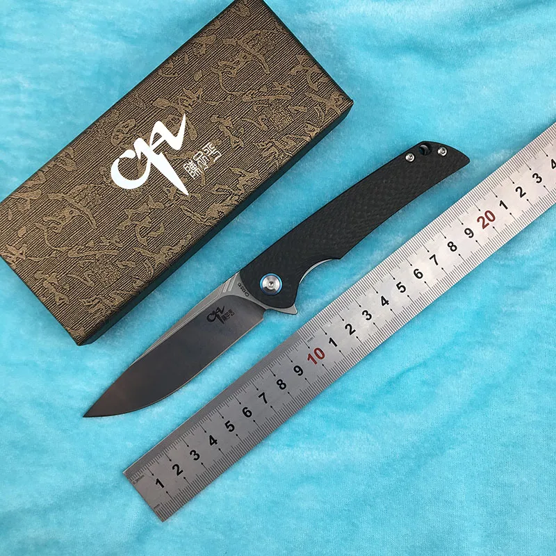 

CH 3510 folding knife VG10 blade flip ball bearing carbon fiber handle outdoor survival camping hunting fruit knife EDC tool