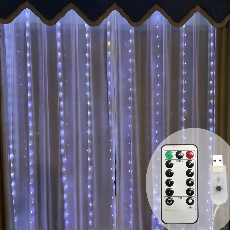 

Upgraded 3X3M Window Curtain Lights USB Fairy Light String Waterproof Icicle Lights for Party Home Wedding Valentines Decoration