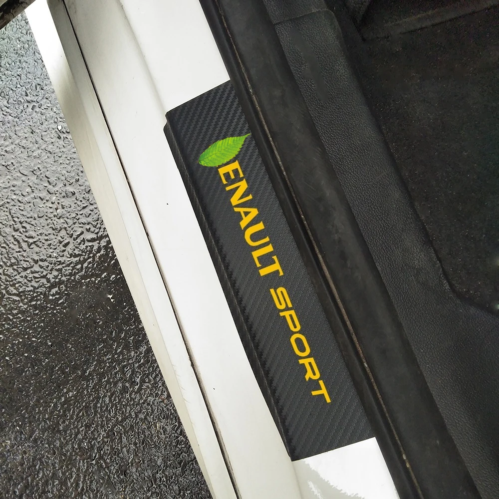 

Car-Styling Door Stickers Carbon Fiber Car Scuff Plate Door Sill Protector Guard for Renault KOLEOS Duster Megane 2 Logan Espace