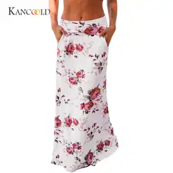 KANCOOLD Для женщин юбки для девочек Для женщин сексуальные юбки Летний пляж цветочные принты юбка с низкой талией длинные, MAR1
