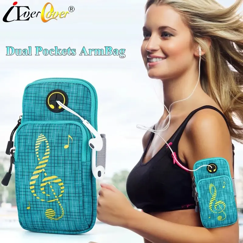 

Dual Pockets Workout Running Arm Bag Case for Oukitel U19 U18 U22 U11 Plus Mix 2 C9 C8 C5 Phones Arm Band Pouch Holder Cover