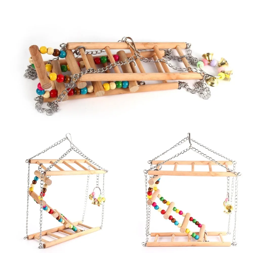 Игрушка попугай птица деревянная игрушка лестница подвеска мост качели двойная платформа товары для домашних животных
