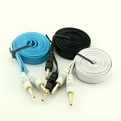 1 шт. 3FT/1 м 3.5 ММ мужчинами стерео аудио вспомогательного AUX плоский кабель для ПК MP3