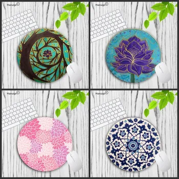 

Mairuige Mandala Tree And flowern Pattern Round Size Mouse Pad Non-Skid Rubber Pad Special Offer Luxury mousepad