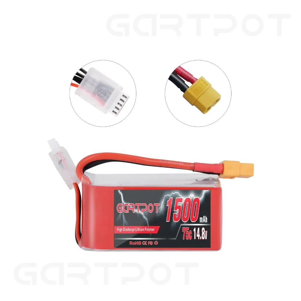 2 единицы GARTPOT 4S lipo батарея fpv 1500mAh 14,8 V Lipo батарея дроны аккумуляторная батарея 75C с XT60 для FPV вертолета