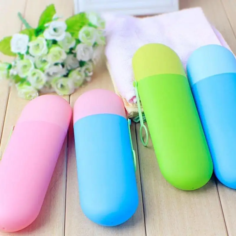 Portable Toothbrush Holder Case Candy Colors Travel Toothpaste Protect Box