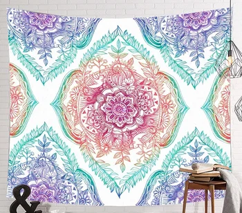 

CAMMITEVER Beautiful National Pattern Indian Mandala Tapestry Wall Hanging Carpet Throw Yoga Mat for Home Bedroom Decoration