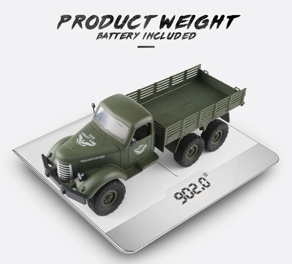 JJRC Q60 1/16 2.G 6WD Off-Road Military Trunk Crawler RC Car Remote Control Toys For Kids Children Birthday Gift Present