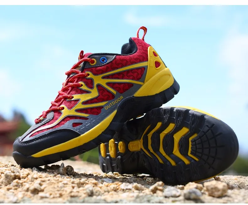 Для мужчин дышащие сетки воздуха Пеший Туризм обувь на шнуровке Для женщин Альпинизм Открытый спортивные ботинки кроссовки scarpe треккинг uomo