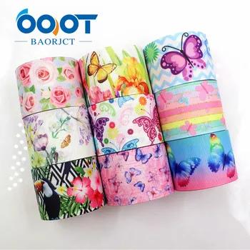 

OOOT BAORJCT 183173 38mm 10yards Cartoon butterfly Ribbons Thermal transfer Printed grosgrain Wedding Accessories DIY material