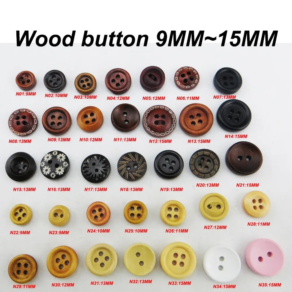 

100PCS COFFEE Painting Wooden Buttons 10MM Sewing Clothes Boots Coat Accessory Kid Shirt Button 4 Holes MCB-973